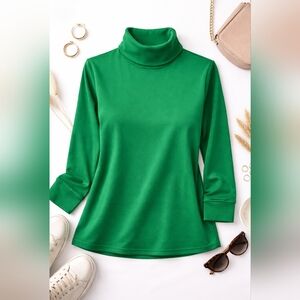 American Sweetheart Kelly Green Turtleneck
